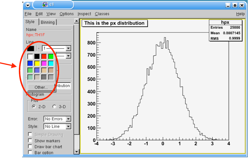 Histogram 1D zmiana wyglądu