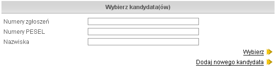 Cofanie operacji Rysunek 55. Wprowadzanie nowego ucznia bezpośrednio w systemie. System wyświetli formularz służący do wprowadzania danych nowego kandydata.