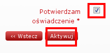 pierwszego podpisu powinieneś dokładnie przeczytać tekst oświadczenia zawartego na stronie. Jeśli nie zgadzasz się z warunkami niniejszego oświadczenia, nie składaj wniosku o wydanie certyfikatu.