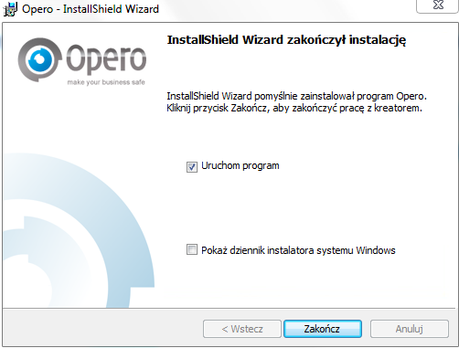 Po przejściu powyższych kroków rozpocznie się instalacja, podczas której są m.in. kopiowane pliki aplikacji Opero do właściwego katalogu.