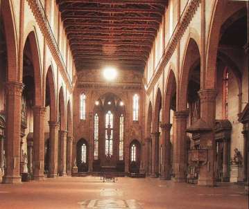 Architektura -Włochy Santa Croce, Florencja Kościół franciszkański Świętego Krzyża (Santa Croce) z typową włoską ( na terenach Toskanii) fasadą zrobioną z dwóch różnych