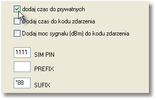 Po zdefiniowaniu nr telefonów oraz wiadomości tekstowych wybieramy rodzaj reakcji nadajnika na każde zdarzenie alarmowe, dla każdego nr prywatnego z osobna.