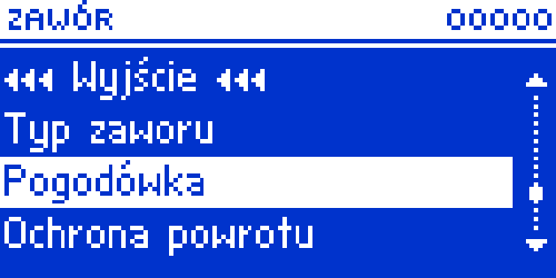 zaworu, czyli jaki minimalny procent otwarcia bądź zamknięcia ma wykonać zawór. 1.f)Minimalne otwarcie W funkcji tej ustawia się minimalną wartość otwarcia zaworu.