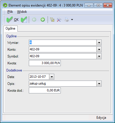 Zakup Opis analityczny i dekrety Wielokrotnie podczas korzystania z programu komputerowego (każdego), wygłaszamy kwestię tu przydałoby się jeszcze.