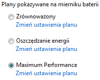 wydajności projekcji włączenie funkcji Auto Power Manager spowoduje ustawienie planu