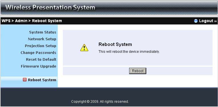 Restart urządzenia (Reboot System) Wybierz odnośnik Reboot