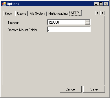 SFTP. Timeout timeout dla operacji SFTP Remote Mount Folder ścieżka na zdalnym serwerze, która zostanie