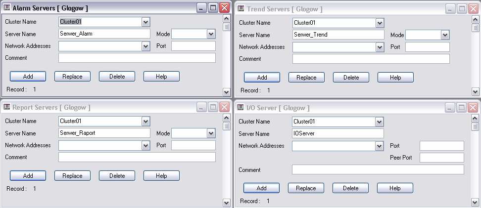W celu dodania klastra naleŝy wybrać z poziomu Citect Project Editor Servers Clusters.