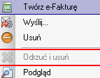 Symfonia e-dokumenty 2013.1 7 Bez umowy na wysyłkę Pokazywani są tylko kontrahenci, którzy nie mają zarejestrowanej Zgody bądź Sprzeciwu na wysyłkę e- faktur.