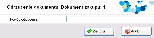 Symfonia e-dokumenty 2013.1 8 Powód odrzucenia dokumentu Dodano możliwość podania powodu odrzucenia otrzymanych dokumentów. Podczas odrzucania dokumentu dodano możliwość podania powodu odrzucenia.