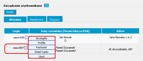 UWAGA!!! Administrator firmy ma ograniczone moŝliwości dotyczące zarządzania własnym kontem.