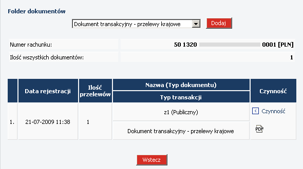 Rysunek 82 CHB Transakcje Folder dokumentów KROK 6. KROK 7.