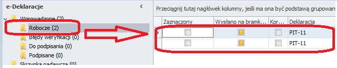 9 Weryfikacja deklaracji podatkowych. Po uruchomieniu modułu e-deklaracje na ekranie pojawi się główne okno modułu.