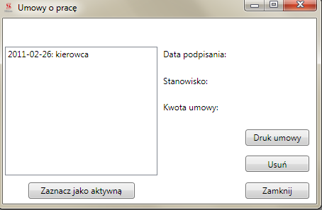 37 W polu opis należy wpisać nazwę warunku, jaka będzie się wyświetlała na liście, w polu treść informację która zostanie zawarta przy tworzeniu umowy o pracę.