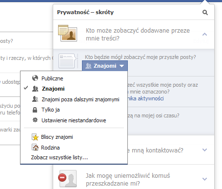 1. Znajomi-nieznajomi. Ustawienia to podstawa Kto może zobaczyć dodawane treści?