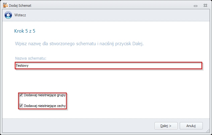 Pole oznaczone jako identyfikator podświetli się na liście Kolumn w schemacie na pomarańczowo. Dla każdej kolejnej kolumny wybieramy odpowiednie pola z bazy Subiekta. 3.