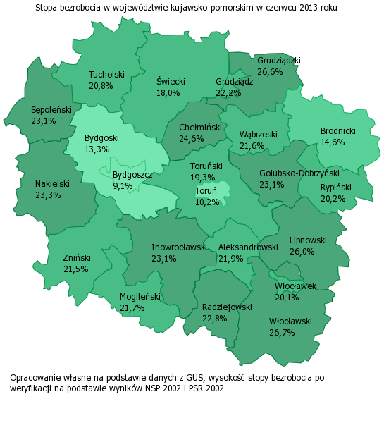 I. Analiza bezrobocia w powiecie świeckim według zawodów i specjalności. Na koniec czerwca 2013 roku stopa bezrobocia w Polsce wynosiła 13,2.