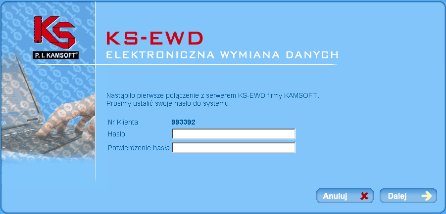 KS-PPS Instalacja programu 3.1. Inauguracja Przed pierwszym połączeniem do serwera Kamsoft w celu pobrania aktualizacji należy wykonać Inaugurację.