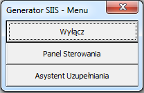 Z menu Generatora