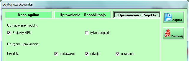 10 Plan finansowy pełne uprawienia uprawnienia do edycji kwot w Planie finansowym Szablony dokumentów pełne uprawnienia uprawnienia do zarządzania szablonami dokumentów Automatyczna numeracja pełne