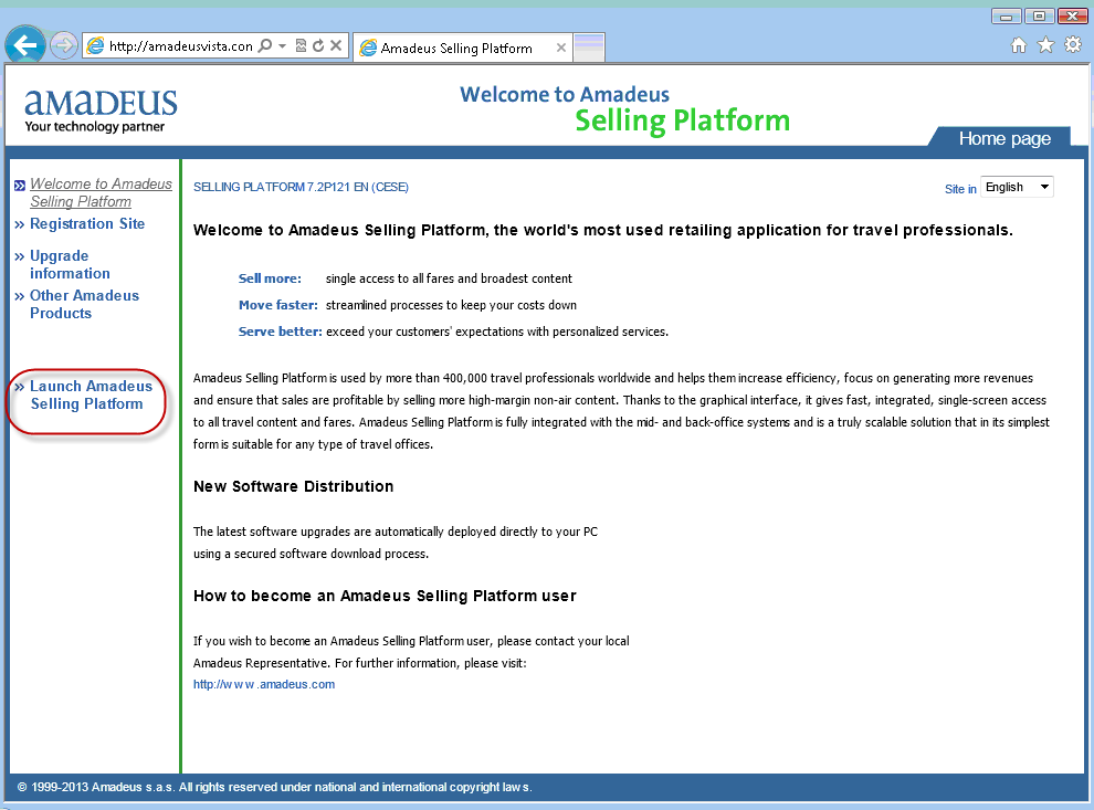 Uruchomienie Amadeus Selling Platform Aplikacja działa tylko i wyłącznie na przeglądarce Internet Explorer wchodząc na odpowiednią stronę