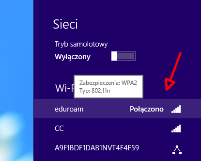 19. Wprowadzić poświadczenia użytkownika przy użyciu danych dostępowych z karty kodów dołączonej do Elektronicznej Legitymacji Studenckiej, gdzie loginem jest numer albumu w