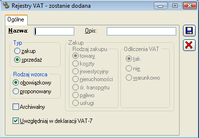 9.3.2 Rejestr VAT - konfiguracja Rys. 9.9 Konfiguracja, zakładka: Odsetki.