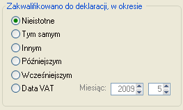 9.4.1.1 Zakładka: Wg numeru Rys. 9.14 Okno: Rejestr VAT, sekcja: Zakwalifikowano do deklaracji w okresie Na zakładce: Wg numeru, dokumenty wyświetlone są chronologicznie.