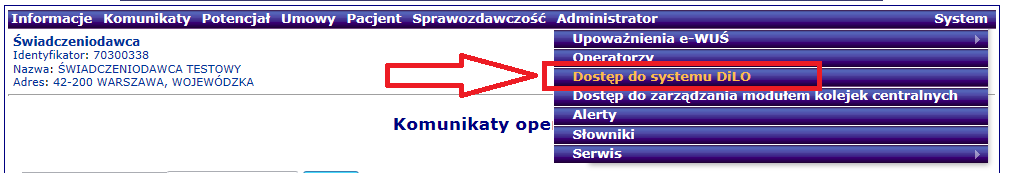 DOSTĘP DO SYSTEMU 26 Projekt obsługi Szybkiej ścieżki onkologicznej zakłada, że pacjent w określonej grupie rozpoznań może posługiwać się jedną aktywną kartą DiLO, stąd system służący do rejestracji