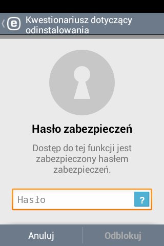 Po zainstalowaniu aplikacji w urządzeniu wykonuj polecenia wyświetlane w kreatorze uruchamiania: 1 Wybierz język, którego chcesz używać w aplikacji ESET Mobile Security 2 Wybierz kraj, w którym