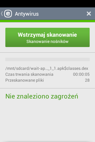 Poziom skanowania 4 Antywirus Istnieją 3 różne poziomy skanowania: Moduł Antywirus chroni urządzenie przed złośliwym kodem, blokując zagrożenia i usuwając je lub poddając je kwarantannie Skanuj