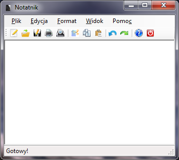Notatnik w Windows Forms Dziś napiszemy prostą aplikację przypominającą Notatnik - standardowy składnik Windows.
