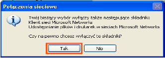 W oknie Połączenia sieciowe klikamy prawym przyciskiem myszy na