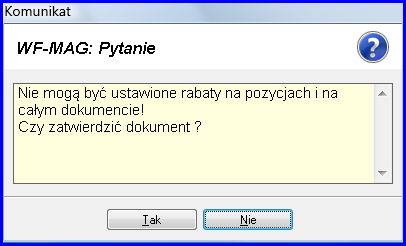Po zamknięciu edytora gniazd rozszerzeń możemy na dowolnym dokumencie handlowym przetestować poprawność działania. Ustawiamy rabat do faktury i dla pozycji po czym zatwierdzamy dokument.