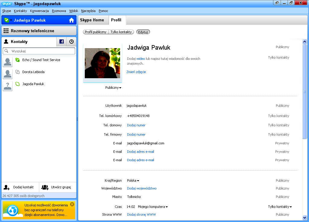 Posługiwanie się komunikatorem Skype materiały dla osób prowadzących zajęcia komputerowe w bibliotekach Cz. 3.