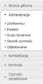 2. Aplikacja webowa JFox-Storekeeper W niniejszym rozdziale opisane zostały funkcje dostępne w aplikacji webowej przeznaczonej dla administratora i kierownika. 2.1.