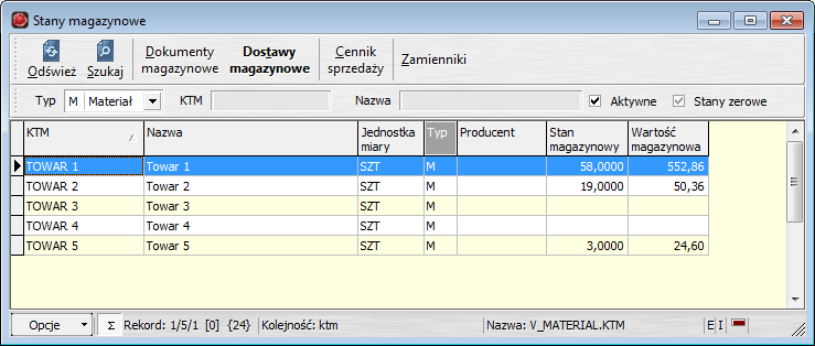 4) Wystawienie dokumentu MP w magazynie źródłowym W magazynie źródłowym należy wystawić dokument MP, czyli przychód wewnętrzny przesuwanego towaru (materiału).