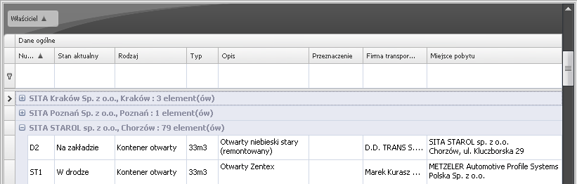 4.6. Zarządzanie kontenerami Waste Management System Podręcznik użytkownika Moduł zawierający szczegółową ewidencję posiadanych przez firmę oraz dzierżawionych przez nią kontenerów.