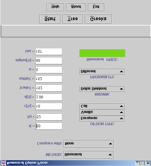 Dodatek A Numerical Option Pricer(NOP) Do pracy dołączona jest płyta CD, na której znajduje się narzędzie Numerical Option Pricer(NOP). NOP został napisany w środowisku Java.