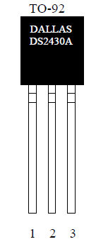 DS2430 256-bit 1wire EEPROM Główne sekcje pamięci: - 64-bitowa pamięć ROM (laserowo wypalona) - 256-bitowa pamięć danych EEPROM - 256-bitowy pamięć tymczasowa (pośredniczy przy zapisie i odczycie z