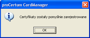 Rysunek 29: Okno profilu zwykłego z widocznym certyfikatem W tym momencie można zainstalować certyfikat z karty w Programie MS Outlook 2010.