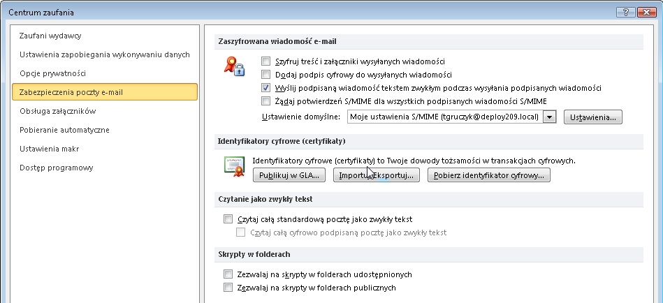 Rysunek 58: Okno właściwości certyfikatu innej osoby W ten sposób postępujemy ze wszystkimi certyfikatami, aż zlokalizujemy certyfikat, który chcemy usunąć.