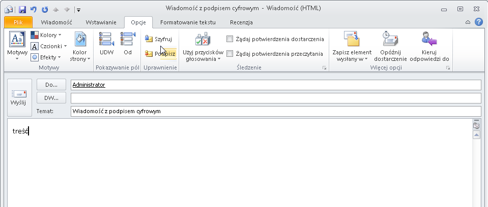 Rysunek 65: Informacja o tworzeniu elementu chronionego Wciskamy OK, aby zakończyć proces eksportu certyfikatu. We wcześniej zdefiniowanym katalogu został utworzony plik z certyfikatem osobistym. 10.