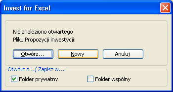 Postępuj w taki sam sposób jak z plikami "Kalkulacja inwestycji" i "Kalkulacja porównawcza" (zobacz polecenia pliku programu Invest for Excel).