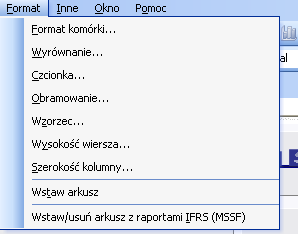 9.2 Arkusz raportów IFRS (MSSF) Opcjonalny arkusz raportów IFRS może być dodany do pliku inwestycyjnego w wersji Enterprise programu Invest for Excel: Raporty IFRS można również dodać do istniejącego