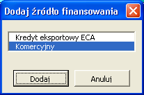 * Klikając przycisk okna dialogowego uzyskuje się możliwość: 1) wyboru wierszy do ukrycia, 2) wyboru kolumn do ukrycia, oraz 3) wyboru okresów dla kolumn, osobno dla okresu ciągnienia i okresu spłaty.