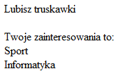 Wykonanie dwóch powyższych operacji sprawia, że po przejściu do strony trzeciej poprzez naciśnięcie przycisku Wyślij na stronie drugiej, z poziomu strony trzeciej istnieje możliwość odwoływania się