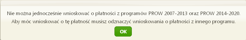 Automatycznie mogą być zaznaczone pola przy: jednolitej płatności obszarowej oraz płatności za zazielenienie płatności niezwiązanej do tytoniu płatności dla obszarów z ograniczeniami naturalnymi lub