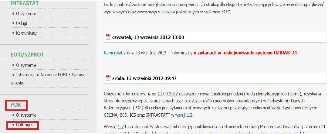 Przechodzimy do zakładki PDR PDRmgm Rysunek 7: Widok zakładek PDR PDRmgm 3.