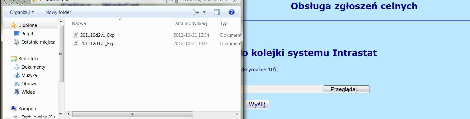 Rysunek 14: Formatka Wysyłanie zgłoszeń do kolejki